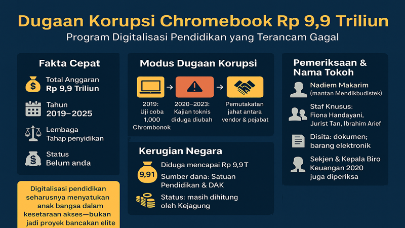 Chromebook Rp 9,9 Triliun dan Bayang-bayang Korupsi Digitalisasi Pendidikan